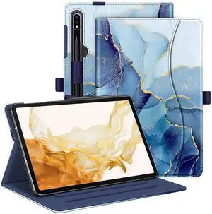 Fintie Case for Samsung Galaxy Tab S10+/ S9+/ S8+/ S7 FE/ S7+ 12.4 Inch, Multi-Angle Viewing Protective Cover with Pocket, Auto Sleep/Wake, Ocean Marble Fintie Case for Samsung Galaxy Tab S10+/ S9+/ S8+/ S7 FE/ S7+ 12.4 Inch, Multi-Angle Viewing Protective Cover with Pocket, Auto Sleep/Wake, Ocean Marble