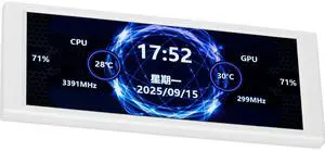 Thermalright Trofeo Vision LCD AIO Display 6.86 PC Monitor, USB Type-C Screen for Real-Time Hardware Monitoring, with Preset & DIY Themes for Gaming PC Case/CPU Cooler(White)