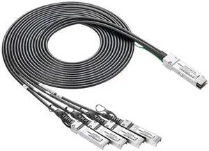 10Gtek 40G QSFP+ to 4xSFP+ Breakout DAC - 40GBASE-CR4 Passive Direct Attach Copper Twinax QSFP to SFP Cable for Juniper QFX-QSFP-DACBO-1M Devices, 1-Meter(3.3ft)