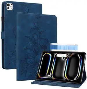 Case for iPad Pro 13 Inch (M5) 2025/ (M4) 2024, Auto Wake/Sleep Supports Pencil Pro and Pencil(USB-C) Magnetic Clasp Stand for iPad Pro 13 Inch Cover, Blue