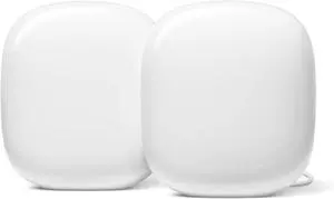 Google Nest WiFi Pro - Wi-Fi 6E - Reliable Home Wi-Fi System with Fast Speed and Whole Home Coverage - Mesh Router - Non-Retail Packaging - 2 Pack - Snow