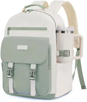 LOVEVOOK School Backpack for Teen GirlsCasual School Backpack 14-18 Teenage 15.6 Inch Laptop Bookbag, Cute Big Student Laptop Backpack for College Women Middle High School Travel DaypackGreen