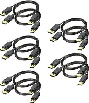 UVOOI 4K DisplayPort Cable Pack of 10, 4K DP to DP Cable 3FT, High Speed Display Port Cord [4K@60Hz,2K@120Hz/165Hz/144Hz] for Card Laptop PC TV Gaming Monitor Docking Station Splitter KVM