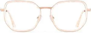 Zeelool Glasses Frames for Women Stylish Geometric Eyeglasses with Clear Lens Pink Designer Fake Eyewear Glasses Levi JGX509995-04