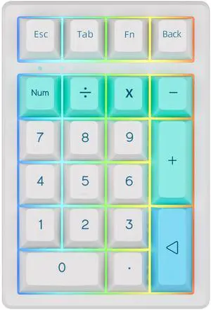 KEYCOOL K21 Mechanical Number Keypad Wireless Numeric Keyboard, Hot-swappable Bluetooth Numpad 5.0/2.4GHz, RGB Numerical Programmable Keyboard for Laptop Mac Win iOS Android