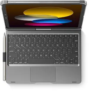edaiser Swivel Keyboard Case for Apple iPad 11th Gen 2025 (A16)& iPad 10th Generation (10.9-inch); Rotatable Cover and Pencil Holder, Multi-Touch Trackpad, RGB Backlit, Space Gray