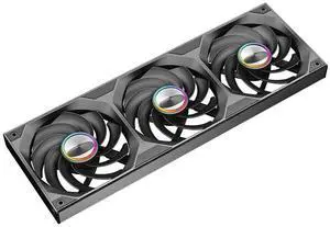 Jungle Leopard -Lite 360 PC Reverse Case Fan - Integrated Aluminum Side Light Band, Dynamic Fisheye Design with 3 x 120mm Fans, No Software Required RPM Display(Black)