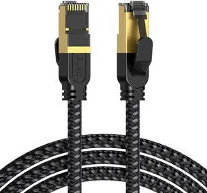 JOSTART Cat 8 Ethernet Cable,10FT (2 Pack) Cat8 High Speed Braided 40Gbps 2000Mhz Network CordRJ45 Shielded Indoor Heavy Duty LAN Cables, for Gaming PC PS4 PS5 Xbox Modem Router