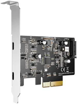 MAIWO 10Gbps PCIE USB C 3.2 GEN 2 Card, 2-Port USB-C to PCIE Expansion Card, Support PCIE X4 X8 X16 Host, PCI Express X4 to USB 3.2 GEN 2 Adapter for Desktop PC