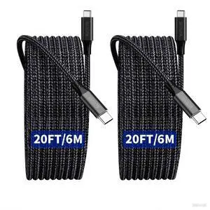 2-Pack Extra Long iPhone 16 17 Charger Cable 20Ft, 20Feet USB C to C Cable Fast Charging Nylon Braided iPhone 16 17 USB C Charger Cord for iPhone 16,17 Air,16/17 Pro,16/17 Pro Max/iPad Pro/Air/Min6