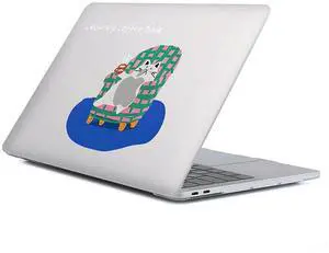 Case Compatible with MacBook Air 13 Inch 2022 2021 2020 2019 2018 Release Model A2337 M1 M2 A2681, Art Protector Cover for Air13 Retina Display with Touch ID-Lazy Cat