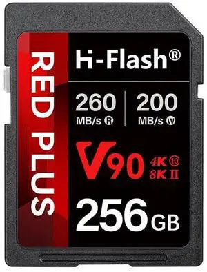 256GB SD V90 Memory Card  260MB/s Read, 200MB/s Write | Ideal for 4K/8K, HDR, and 360º Video | High-Performance SD Card for Cameras, Photographers & Content Curators