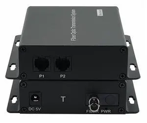 Hebbeko 2 Port POTS Telephones Over Fiber Optic Extender, PCM Landline Phone to Fiber Converters, Optical ST Singlemode 20Km,Support Called id, Ring and Fax