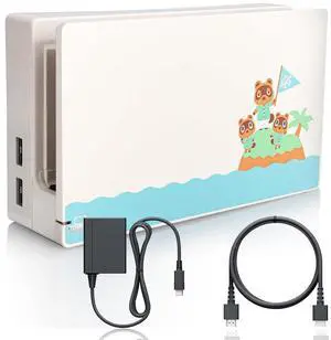 TV Dock Station for N-Switch/Console - 3 in 1 TV Base Docking Station Set, Charger, Accessories with 4K/1080P HDMI [Brown Box]. (Switch-Dock)