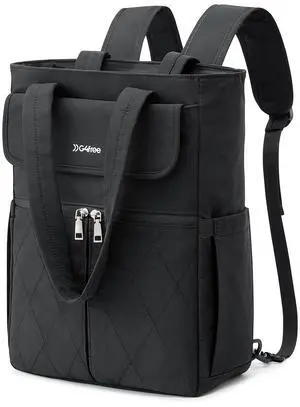 G4Free 2 in 1 Tote Backpack Fits 15" Laptop, Women Bag Daypack for College, Work, Teacher, Nurse -Black