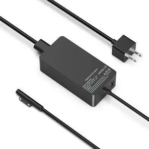 102W 15V 6.33A Surface Laptop Charger for Microsoft Surface Book 2/3, Surface Laptop 2/3/4/5, Surface Pro 5/6 /7/8/9, Surface Go 2/3 Power Supply with USB 5V 1.5A