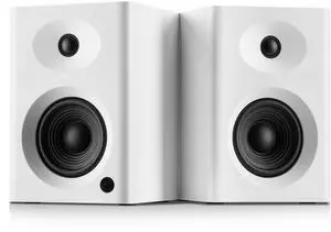 NSY Audio Bookshelf Speakers with Deep Bass, 80W Peak Output Small HiFi Gaming Computer Speakers, 4" Desktop Audio System for Small Home Office Desktop PC, Pair, White