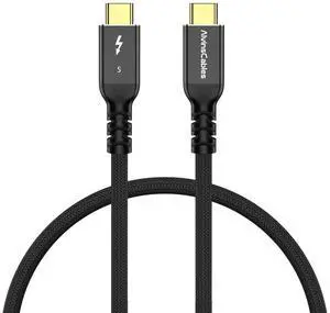 Alvin's Cables Thunderbolt 5 Cable, 2ft USB-C to USB-C Cable 120Gbps Bandwidth 240W PD Fast Charging 16K Display, Compatible with Thunderbolt 4/3,USB4, for MacBook,eGPU,Dock, Intel Certified