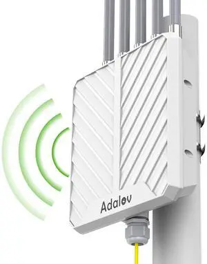 AdaLov AX3000 Outdoor Wireless Access Point, Long Range WiFi 6 Extender, Dual Band 2.4G+5.8G, POE Powered, IP67, 5x8dBi High-gain Antennas, Signal Booster for Farm, Yard, Home