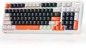 Machenike KG98 Mechanical Keyboard,Hot Swappable Custom Gaming Keyboard,Pre-lubed Linear Switches,RGB Sidelit,Tri-Mode 98 Keys Compact Layout for Gaming/Typing/Win/Mac/PC