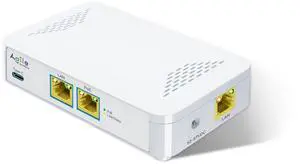 PoE to USB C Switch 60W 802.3af/at Compliant, 1 USB-C Port (30W PD Charging & Gigabit Ethernet) & 1 PoE+ Port & 1 Ethernet Port, for Smartphones/Sablets/Laptops/Camera/Access Point, DC Powered