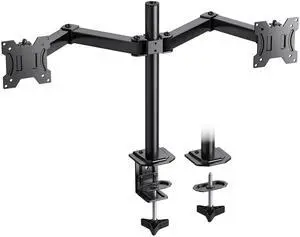 HUANUO Dual Monitor Mount for 2 Monitors up to 30 inches, Heavy Duty Dual Monitor Stand Holds up to 22 lbs, Dual Monitor Arm with Height Adjustable Tilt Swive Rotate, VESA Hole 75mm or 100mm
