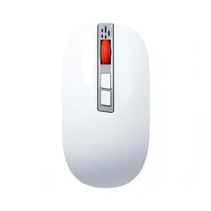 YOWOCHUNG Series MW-05 Wireless 2.4G+Bluetooth Connection Rechargeable Silent Slim Dual Voice Typing AI Smart Mouse for Laptop/iPad Tablet/Apple Mac Book/PC (White)