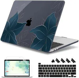 May Chen for MacBook Pro 16 inch A2141 2020 2019 Release, Screen Protector & Keyboard Cover Plastic Soft-Touch Case for MacBook Pro 16-inch with Touch Bar & Touch ID - Golden Flowers
