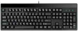 ADESSO EasyTouch 130 Full-Sized USB Wired Mechanical Keyboard with Brown Switches, Dedicated Copilot AI Hotkey, Gasket-Mounted for Quiet Typing, 2X Large Print Keycaps, and N-Key Rollover for Windows