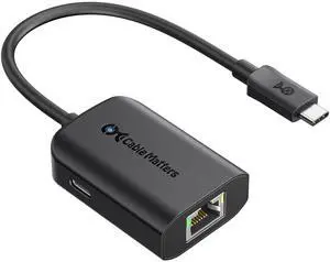 Cable Matters USB C to Gigabit Ethernet Adapter with 100W Charging Compatible with MacBook Pro, Dell XPS, Surface Pro - Up to 480Mbps for Chromecast with Google TV (Google TV Chromecast 2020 Version)