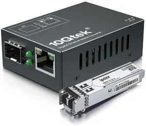 ipolex Gigabit Multi-Mode LC Fiber to Ethernet Media Converter | Includes A SFP SX Module, MMF, up to 550-m | 10/100/1000M RJ45 to 1000Base-SX SFP | Mini Size 2.71''*1.96''*0.98'' | Plug and Play