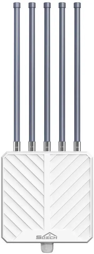 Outdoor WiFi Extender,SQECH AX3000 Dual-Band Wireless Access Point,Long Range Outdoor WiFi Extender with 5x8dBi Antennas/48V PoE Adapter/IP67 Waterproof,Up to 256 Devices for Farm,Yard,Campsite