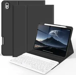Keyboard Case for iPad (A16) 11th/10th Generation 2025/2022 with Pencil Holder, Detachable Wireless Bluetooth Fast Pairing Keyboard, Durable Soft TPU Cover for 11" iPad11/10.9" iPad10 Gen, Black