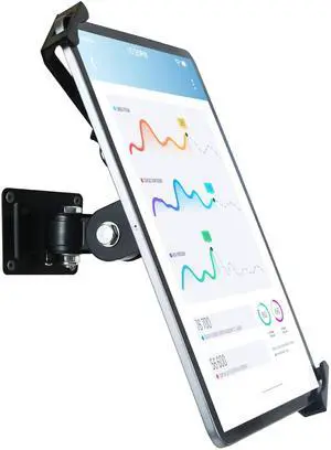 WeSTRUGGLE Tablet Wall Mount Holder with Lock & Key, Rotate Arbitrary Adjustment,Multi Angle,Bracket for Most 11 to 13 Inch,and for 10.2",10.5",10.9",11",12.9" iPad& Galaxy tab,and More (Black)