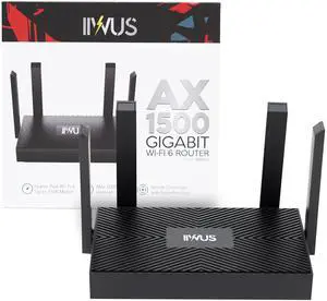 IIWUS Gigabit WiFi Router, WiFi 6 Gaming Router, Secure with VPN Technology, Dual-Band 1.5 Gbps, 4 Antennas, MU-MIMO, Connect Up to 60+ Devices (AX1500)