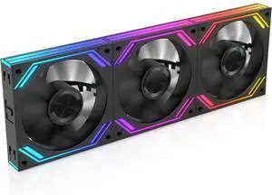 iHTP G120PRO 120mm ARGB Case Fan, Daisy-Chain Connection, up to 1850RPM CPU Fan 3-Pack(Black)