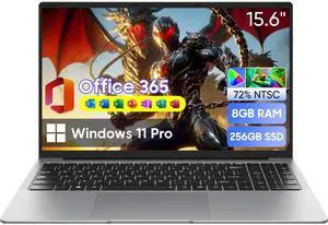HYPERSTRIX 15.6" Laptop Computer, Window 11 Pro Laptops with 8GB RAM 256GB SSD, Celeron N4000 Processor(up to 2.6GHz) 100% sRGB Screen, Notebook,MS OfficeDual Band WiFiBT 4.2HDMI