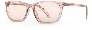 Bloomoak Rose Migraine Glasses, FL-Flex Light Sensitivity Relief Glasses for Fluorescent LED Glare/Photophobia/Eye Strain (Migraine glasses, Blush Pink - 52% - Transparent Petal Pink(For Indoor))