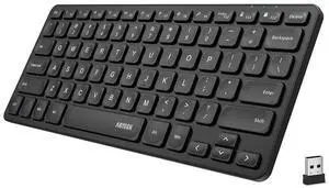 Arteck 2.4G Wireless Keyboard Ultra Slim and Compact Wireless Keyboard with Media Hotkeys for Computer/Desktop/PC/Laptop/Surface/Smart TV and Windows 10/8/ 7 Built-in Rechargeable Battery