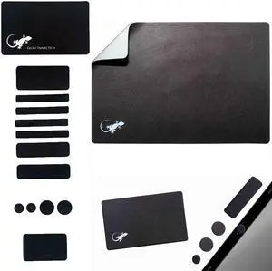 Webcam Covers + Adhesive Mouse Pad - Tablet Webcam Covers - Smart TV & for Every Size Webcam on Any Device - Reusable/Multi-use  Protect Your Privacy with Gecko (Black + Mousepad)