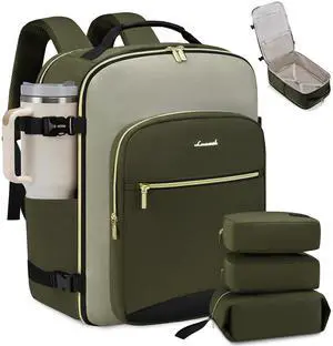 LOVEVOOK Large Travel Backpack for Women & Men, 40L Carry on Backpack for Airplanes, TSA Personal Item Travel Bag fits 17" Laptop, Waterproof Travel Essentials Airline Approved with 3 Packing Cubes