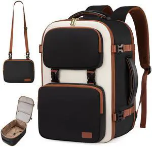 LOVEVOOK Travel Backpack for Women Men, TSA Carry on Backpack Flight Approved 40L Fits 17 Inch Laptop, Waterproof Personal Item Travel Bag Business Weekender Daypack with Detachable Crossbody Bag