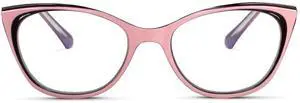 Pink Vivid Cat Eye Blue Light Glasses for Woman with Sturdy & Durable Made - Spring Hinges Eyeglasses Frame - Cateye Bluelight Glasses Womens