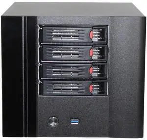 KCMconmey 4 + 2 Bay DIY NAS Case, 4 x 2.5 / 3.5 Tray + 2 x 2.5 Internal Bay. MB ITX. PSU Flex. Front USB 3.0 12cm Chassis Fan Hot Swap Backplane. Network Attached Storage Private Cloud Enclosure.