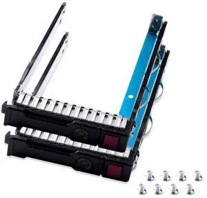 2pcs Pack 2.5" inch 651687-001 651699-001 Hard Drive Tray Caddy Compatible with HP G8 G9 DL120 DL160 DL180 DL360 DL380 DL320e DL360p DL380p DL388 DL560 DL385 Server HDD Chips Screws