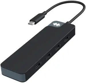 HyperDrive Flex USB Hub 4-Port Adapter  USB C Extender for Fast File Transfers & Multi-Device Connectivity  4X 5Gbps Compatible w/Mac, PC, Chromebook (Black)