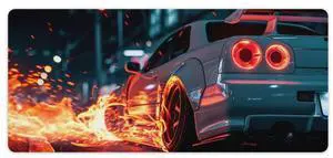 FeoYoed JDM Car R34 Large Gaming Mouse Pad Non-Slip Rubber Base Desk Mat Computer Accessories for Office & Gaming Setups 40x90cm