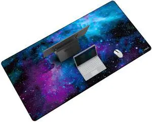 Mydours 63 x 32 inches Gaming Mouse Pad, Extra Large XXL Full Desk Pad, Smooth Fabric & Non-Slip Rubber Mouse Mat, Extended Desk Mat for Gaming, Office and Working (Universe)