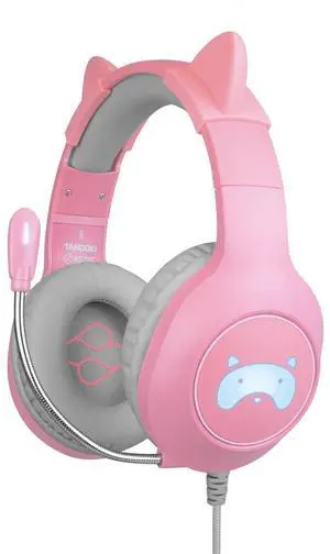 FRTEC TANOOKI Gaming Headset Headphones with Cat Ears Detachable Cable and RGB LED Light for PS5, PS4, Xbox Series, X|S, Xbox One, Nintendo Switch, PC, Mac