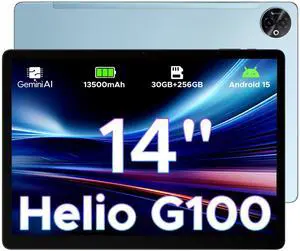 DOOGEE Tab E3 Max 14 Inch Tablet,Android 15 Tablet 13500mAh Large Battery,MTK G100 Octa-Core Gaming Tablets with Gemini AI,32GB+256GB (2TB TF),2160x1440 Display,4G LTE,16MP,5G WiFi/GPS/GMS/4 Speakers